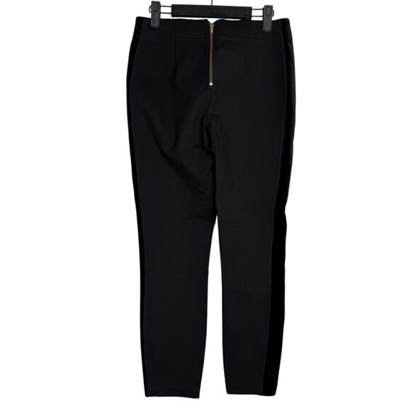 J. Crew Tuxedo Velvet Stripe Mid Rise Ankle Pants Back Zip Up Exposed 2 Black - Picture 4 of 15